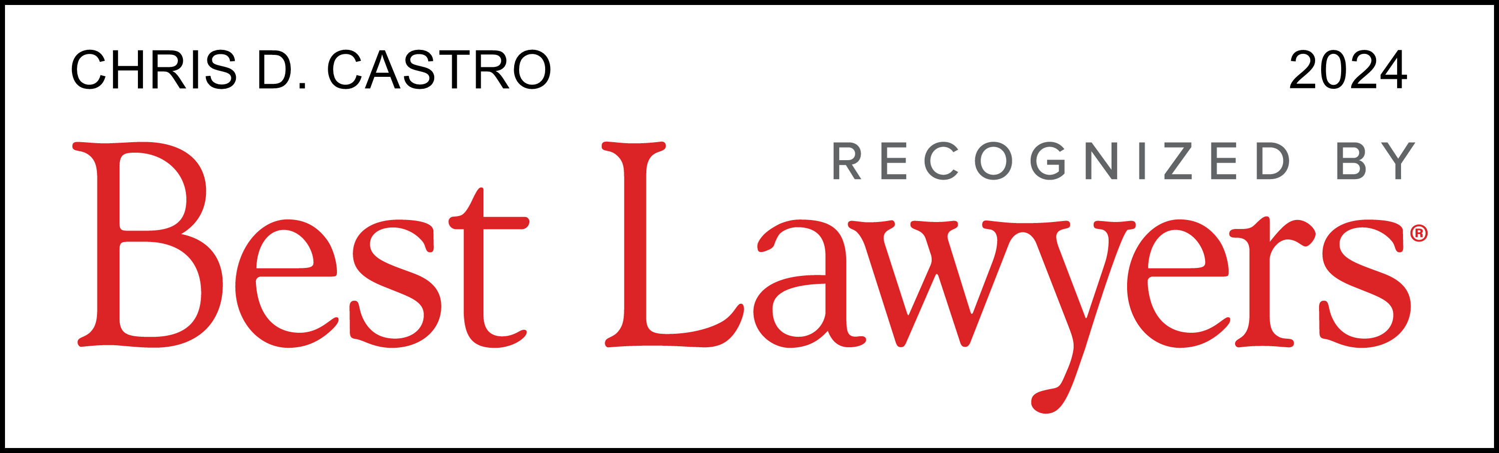Read more about the article Chris Castro was recently included in the 2024 edition of The Best Lawyers in America for Real Estate Law